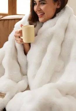 GentleSoft Fluffy Faux Fur Throw Blanket for Couch