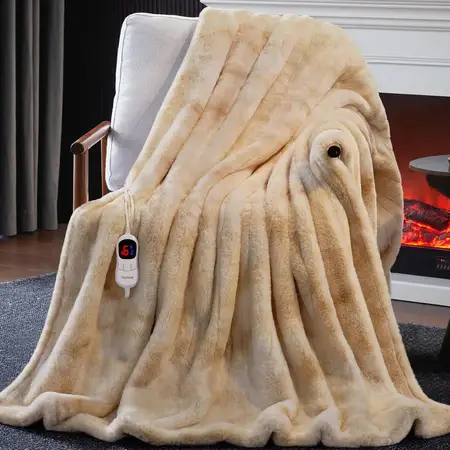 Guohaoi Heated Blanket Electric Throw with 10 Heating Levels