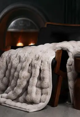 Ultra Soft Luxury Fluffy Faux Rabbit Fur Throw Blanket